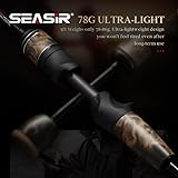 SEASIR Stream Fishing Rod, Ultralight Spinning Rod Travel Bait Casting Rod, 2 Piece, Fuji A O Ring Guide, Solid Wood Handle, 40T Carbon Fiber, Compact Fishing Pole for Saltwater Freshwater Trout Bass