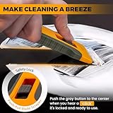 Razor Blade Scraper Tool with 15pcs Extra Blades, Cleaning Razor Scraper for Glass, Glass Top Stove Scraper for Oven Door, Cooktop Scraper, Glass Scraper Cleaning Paint from Glass