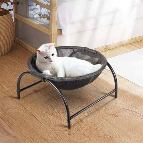 JUNSPOW Cat Bed Dog Bed Pet Hammock Bed Cat Sleeping Cat Supplies Pet Supplies Whole Wash Stable, Detachable & Breathable Easy Assembly Indoors Outdoors, 16.9 in x 16.9 in x 9.5 in