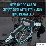 MTM Hydro SGS28 Pressure Washer Trigger Gun with Installed Stainless Steel Connection Fittings