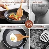 ROSOS Wooden Cooking Utensils, 6 Pieces Natural Acacia Wooden Spoons For Cooking with Non Stick & Heat Resistant Design, Wooden Kitchen Utensil Set with Hanging Hole for Stirring, Mixing, Cooking