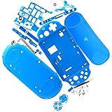 Deal4GO Full Housing Shell Case kit TOP Bottom Cover Plates w/Buttons Set Screw Replacement for PS Vita 2000 PSV 2000 PCH-2000 (Blue)