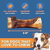 K9warehouse USA Long Lasting Dog Bones - Bone Marrow Treats for Aggressive Chewers - All-Natural, High-Protein Marrow Bones for Dogs - Small, Medium, Large & Extra Large