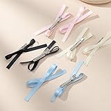 Ayesha Hair Ribbon 16PCS Bowknot Satin Bows and Claw Clips for Women, Girls, Toddlers, Thick and Fine Hair