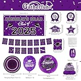 Purple Themed 2025 Graduation Decorations Set - Congrats Grad Banner, Class of 2025 Backdrop, Balloons & Streamers Kit - Complete Party Supplies for High School & College Celebrations