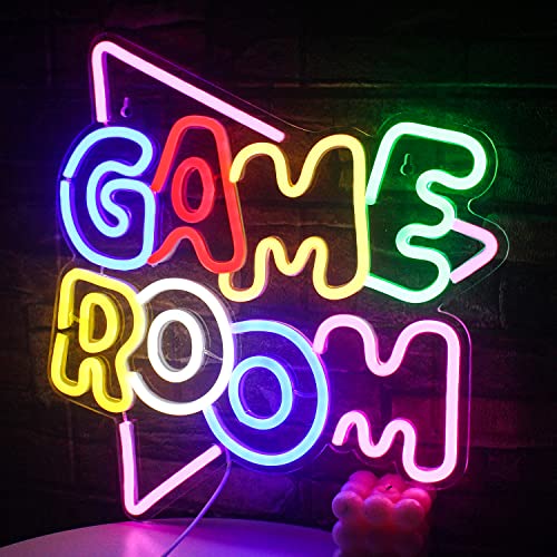 Gamerneon Game Room Large Neon Signs 13.2"x14" Colorful LED,USB Neon Lights for Game Zone Party Decor Bedroom Gaming Wall Lightup Signs