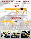 Tevlaphee Steering Wheel Lock - Heavy Duty Antitheft Device and Car Security Lock with Adjustable Locking and 3 Keys - Great Vehicle and Truck Deterrent (Yellow)