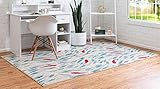 Unique Loom Positano Collection Coastal Modern Bright Colors Fish Beige Area Rug (5' x 8')