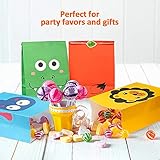 Mocoosy 24 PCS Animal Party Favor Gift Bags, Kids Goodie Bags for Birthday Party, Small Gift Bags Bulk Paper Candy Treat Loot Bags for Kids School Classroom Valentine's Easter Party Supplies