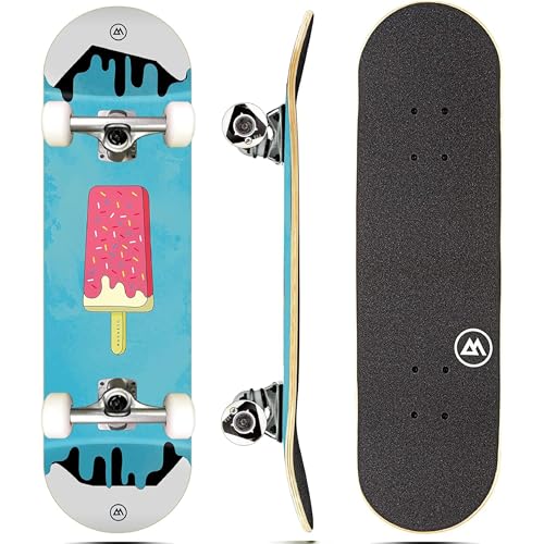 Magneto 27.5" x 7.5" Complete Skateboard – 7-Layer Canadian Maple, Double Kick Concave Deck, Cruiser for Beginners, Teens & Adults (Free Stickers Included)