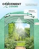 KING BIRD Premium 15x6.6x6.6FT Greenhouse for Outdoors W/Watering Kits, Large Walk-in Heavy Duty Galvanized Steel Frame & Mesh Doors Screen Window Tunnel Garden Plant Winter Hot Green House, Green