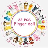 22 pcs Plush Animals Finger Puppet Toys - Mini Plush Figures Toy Assortment for Kids, Soft Hands Finger Puppets Game for Autistic Children, Great Family Parents Talking Story Set