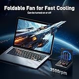 FIDECO M.2 NVMe Cloner Dock, 4-Bay NVMe Cloner Duplicator with Foldable Cooling Fan, 40Gbps (4X 10Gbps, 2X 20Gbps) SSD Cloner Dock, Support Offline Clone and Offline Data Eraser, Protect Privacy