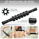 Krightlink 5 in1 Foam Roller Set for Deep Tissue Muscle Massage, High Density Fitness Exercise Foam Roller, Massage Roller, Massage Ball, Resistance Band, for Whole Body (Black)