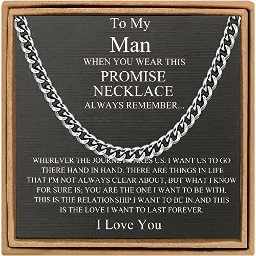 JoycuFF to My Men Gifts from Wife Girlfriend Cuban Link Chain Birthday Anniversary Necklace from Stainless Steel 6MM 26 Inches Hip Hop Unique Simple Jewelry