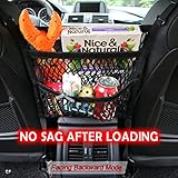 AMEIQ Car Accessories, Car Organizer Storage Between Front Seats, Car Purse Holder, Handbag Holder of 3 Layers Mesh Net Pocket Bag, Backseat Dog Pet Barrier, Patented