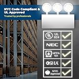 LFI Lights NYC Approved Emergency Light Heavy-Duty Steel Housing Adjustable 3-Head LED Lamps Battery Backup for Business, Offices, & Commercial Buildings UL Listed Industrial-Grade Durability 2-Pack