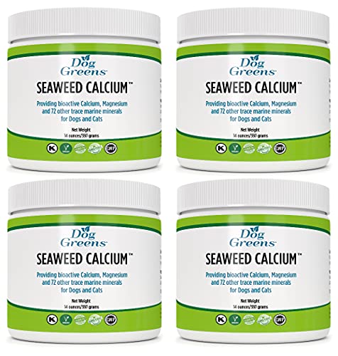 Seaweed Calcium Mineral Supplement for Dogs and Cats, 14 oz - Formerly Nature’s Best Seaweed Calcium, Higher Quality Than Bone Meal or Egg Shell Powder, Essential Calcium for Animals (4 Pack)