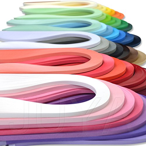 JUYA Single Color Paper Quilling Strips Set 42 Colors 100 Strips per Pack 2/3/5/7/10 mm Width Available 42 colors, width 3 mm (0.12 in)