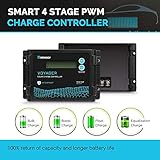 Renogy Voyager 20A 12V/24V PWM Waterproof Solar Charge Controller w/ LCD Display for AGM, Gel, Flooded and Lithium Battery, Used in RVs, Trailers, Boats, Yachts, Voyager 20A