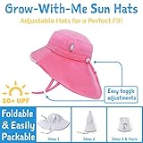 JAN & JUL Grow-with-Me Wide Brim Sun Hats for Little Boys with Neck Flap (L: 2-5 Years, Turtle)