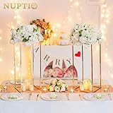 NUPTIO Flower Balls for Wedding Centerpieces - 10 Pcs 14.2 inch Diameter Fake Flower Ball Arrangement Bouquet Party Centerpieces for Tables - White Rose Bouquet Centerpiece Flowers for Wedding Table