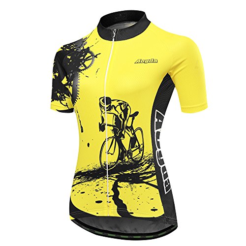 Cycling Jersey Women Aogda Bike Shirts Bicycle Shorts Team Biking Tights Clothing (A06, XL)
