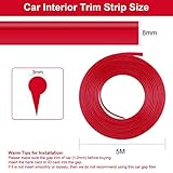 Car Interior Trim Strips with Installing Tool 16.4Ft Car Interior Moulding Trim Strips Universal Car Interior Decorative Molding Trim for Door Dashboard Gap Decoration (Red)