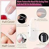 UNA GELLA Almond Fake Nails 216pcs Almond Press on Nails Pre-shape Almond Nails Tips for Full Cover Acrylic Almond Nails French False Nails For Nail Extension Nail Art, DIY Salon 12 Sizes Gelly Tips