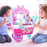 Disney Junior Minnie Mouse Sweets & Treats Ice Cream Cart with Sounds and Phrases, 40-pieces, Pretend Play, Kids Toys for Ages 2 Up by Just Play