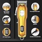 SURKER Mens Hair Clipper Professional Hair Trimmer Barber Clipper Set Beard Trimmer Cordless Hair Cutting Grooming Kit LED Display USB Rechargeable