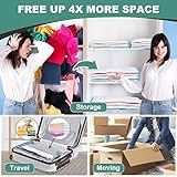 WTREE 20 Pack Vacuum Storage Bags, Space Saver Bags, Vacuum Sealed Bags for Comforters, Blankets, Clothes Storage, Hand Pump Included (4 Jumbo/4 Large/4 Medium/8 Small)