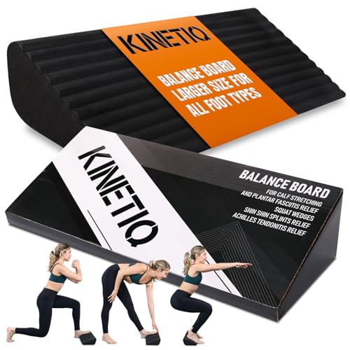 KINETIQ Plantar Fasciitis Relief Foot and Calf Stretcher – Ankle Strengthener, Achilles Tendonitis Relief, Calf Roller, Incline Board for Calf Stretching, Foot Rocker