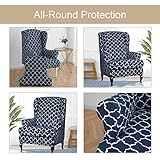 Eco-Ancheng Wingback Chair Slipcover 2 Piece Wingback Chair Cover Spandex Wing Chair Slipcovers Wingback Armchair Covers with Elastic Bottom for Living Room Wingback Chair