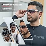 ROCKBROS Photochromic Sports Sunglasses Mens Cycling Glasses MTB Biking Sunglasses, Adjustable, with Removable Elasctic Band, White