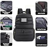 MOZETO Laptop Lunch Backpack for Men, Tactical Inspired Utility Anti-Theft Waterproof 17inch Laptop Work Bag with Cooler Compartment Lunchbox