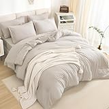 Litanika King Size Comforter Set Linen - 7 Pieces Bed in a Bag King Beddding Comforter Sets, Solid Lightweight Bed Set with Comforter, Sheets, Pillowcases & Shams