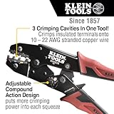 Klein Tools 80013 Wiring Tool Kit with Automatic Wire Stripper and Ratcheting Insulated Terminal Crimper, Great Electrical Tool Kit, 2-Piece