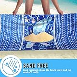 2 Pack Microfiber Beach Towel, Blue and Blue Oversized Pool Towel 75”x 35”, Sand-Free Quick Drying Camping Super Absorbent Bath Blanket, Soft Breathable and Lightweight