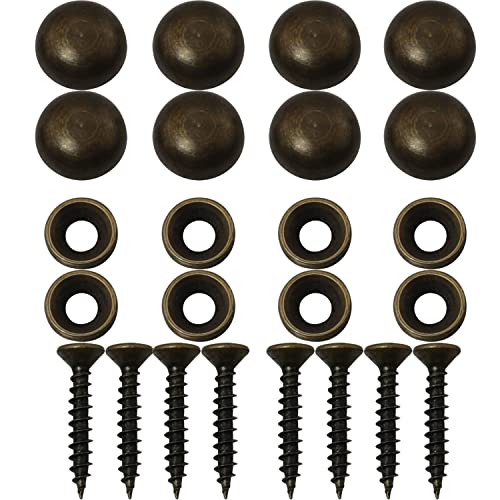 DGBRSM 8pcs Pure Brass Decorative Screws with Caps Used as Mirror Screw Mirror Fixing Screws Cover Self-Tapping Screws (15mm, Bronze)