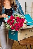 Benchmark Bouquets Signature Roses & Alstroemeria, Glass Vase Included, Gift Fresh Flowers for Valentine’s Day, Birthday, Anniversary, Get Well, Sympathy, Congratulations, Thank You, Just Because