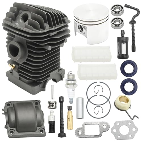 SYOWADA 1123 020 1209 Cylinder Piston Kit, Replacement for Stihl 025 023 MS250 MS230, Replaces 1123 021 2500, 1123 358 7701, with Engine Pan Air Filter Head Fuel Filter
