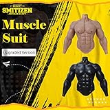 SMITIZEN Silicone Muscle Suit Upgraded Version Male Chest with Arms Realistic Fake Muscle Costume Cosplay Halloween Carnival (Natural)