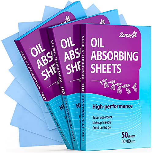 High-Performance Oil Absorbing Sheets for Face - 3 pack (150 sheets) - Makeup Friendly Blotting Papers for Oily Skin - Oil Blotting Sheets for Face