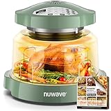 Nuwave Oven Pro Plus Air Fryer, Infra-Red Countertop, 2025 Advanced Convection, No Defrosting or Preheating, Cook Fresh or Frozen, Durable Power Dome, 100 Presets & 50 Memory, PFAS Free, Wild Olive