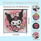 PERFECTSIGHT Cute 5D Diamond Art Kits with Wooden Frame, Kawaii DIY Painting Art for Adults Kids, Diamond Arts and Crafts Sets, Big Gem Full Drill Diamond Dots for Women (Cake Kurom)