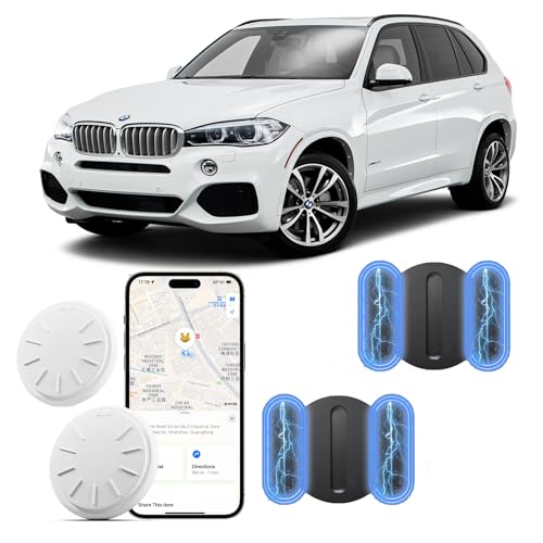 Hongtop H Car GPS Tracking Device for Vehicles,Cars etc,2PCS Real Time GPS Tracker for Car Work with Find My (iOS Only),Tracking Devices for Cars Hidden with Magnetic Case,No Monthly Fee (Black)