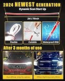 Dynamic Scan Start Up Hood Light Strip Sequential Flowing Turn Signal Lights Flexible DRL Daytime Running Headlight Car Led Light Strip Exterior,Dual Color Amber White Switchback 12V 79inch (1 Set)