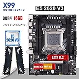 DISPRA Fit for Kllisre X99 Motherboard Combo Kit Set Xeon E5 2620 V3 LGA 2011-3 CPU 2pcs X 8GB =16GB 2666MHz DDR4 Memory