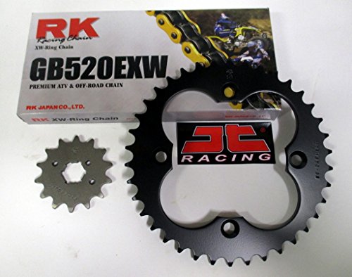 RK Gold Chain and JT Sprockets Chain and Sprocket Kit Fits: Honda TRX 400EX 1999-2004